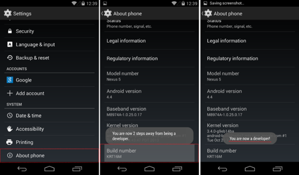 Enable USB Debugging on Different Android Versions For Android 4.2 and above versions