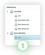 Select the Storage Media